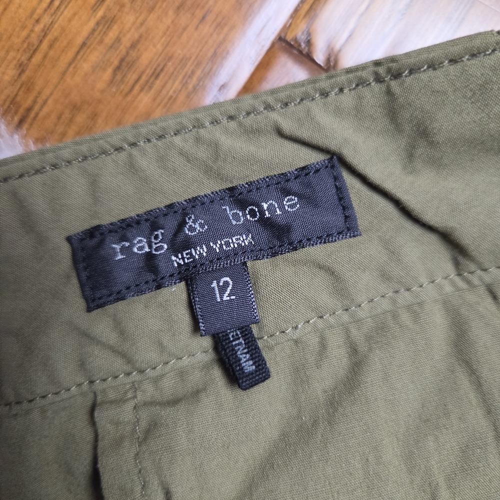 Rag & Bone Sofie Wide Leg Trousers Pants Women's 12 Olive Green - Picture 4 of 9